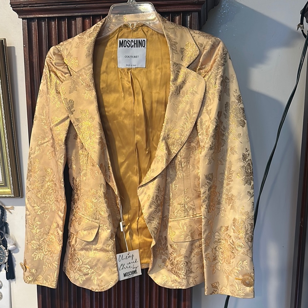 Moschino Brand New Vintage Gold Brocade Jacket